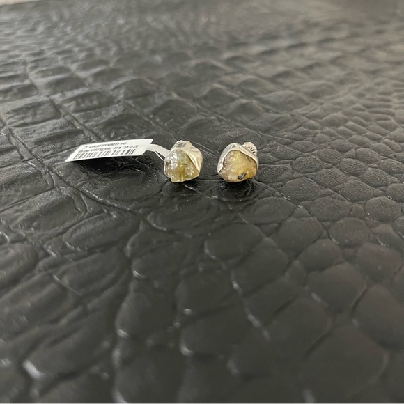 Sterling silver 925 One of a kind Yellow rough Tourmaline earrings - Picture 8 of 8